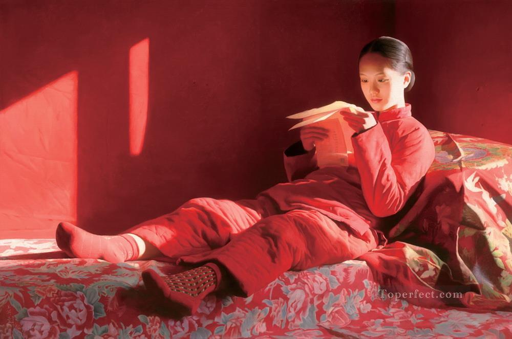 遠い場所からの手紙 WYD 中国の女の子油絵